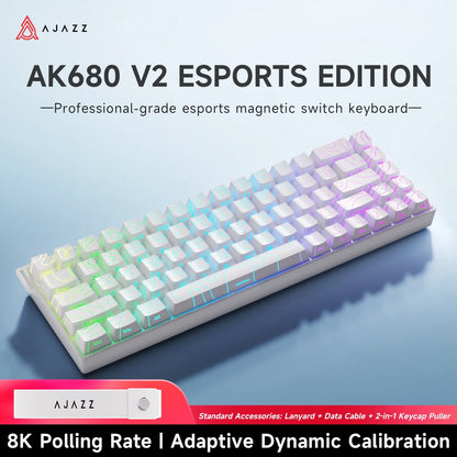 68‑Key 60% Magnetic Switch Mechanical Gaming Keyboard – Hot‑Swappable, 0.01mm Rapid Trigger, RGB Backlight, Wired USB