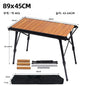 Folding IGT Camping Table – Portable Aluminum Frame with Wood-Grain Top, Adjustable Height 38–55 cm (15–22 in), 95×45 cm Surface (37×18 in) – Compact Foldable Picnic & BBQ Table
