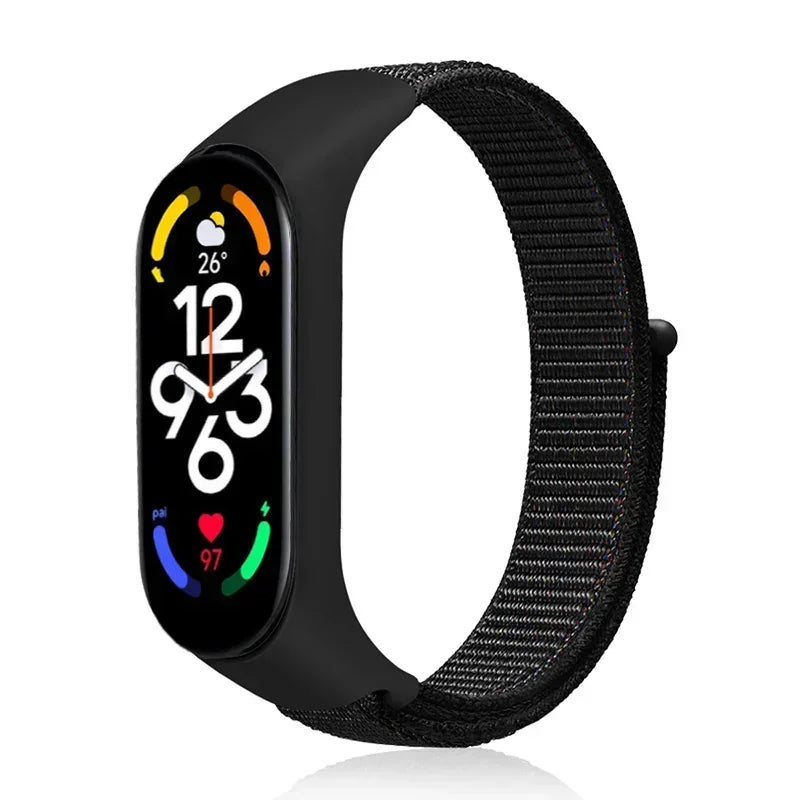 Nylon Loop Replacement Strap for Smart Fitness Tracker – Soft Adjustable Breathable Woven Wristband