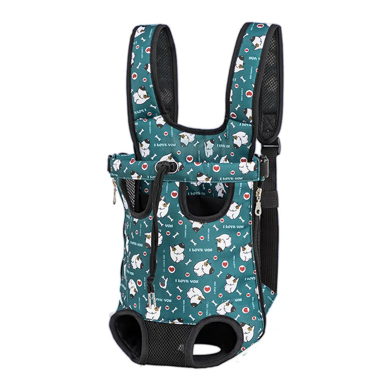 Breathable Camouflage Mesh Dog Carrier Backpack — Adjustable Pet Backpack for Small Dogs up to 22 lb (10 kg)