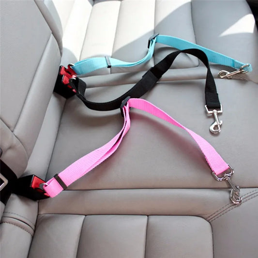 Adjustable Dog Car Seat Belt Tether 17-29 in (43-74 cm) Nylon Seatbelt Leash with Quick-Release Breakaway Clip