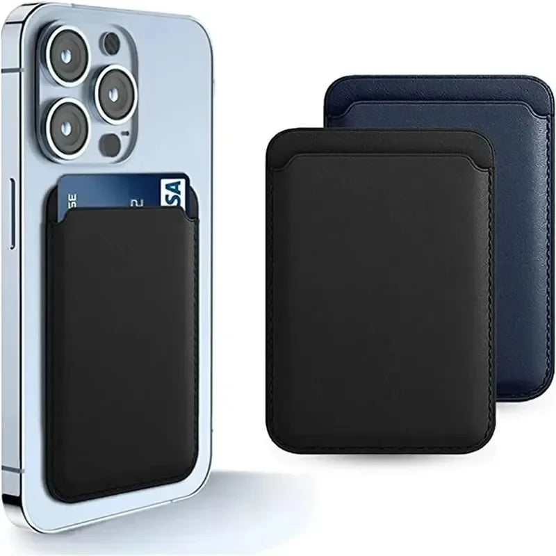 MagSafe PU Leather Magnetic Card Wallet — Slim Magnetic Card Holder for MagSafe-Compatible Smartphones