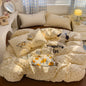 Brown Striped Bedding Set - Duvet Cover, Flat Sheet & Pillowcases (Single/Twin/Full/Queen)