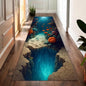 3D Waterfall Canyon Carpet Mat Rug Realistic Nature Print Non-slip Floor Mat for Living Room Bedroom Hallway Home Decoration