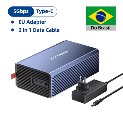 Dual-Bay 3.5/2.5 Inch HDD/SSD Enclosure 48TB RAID External Hard Drive USB-C (SATA, 5Gbps)