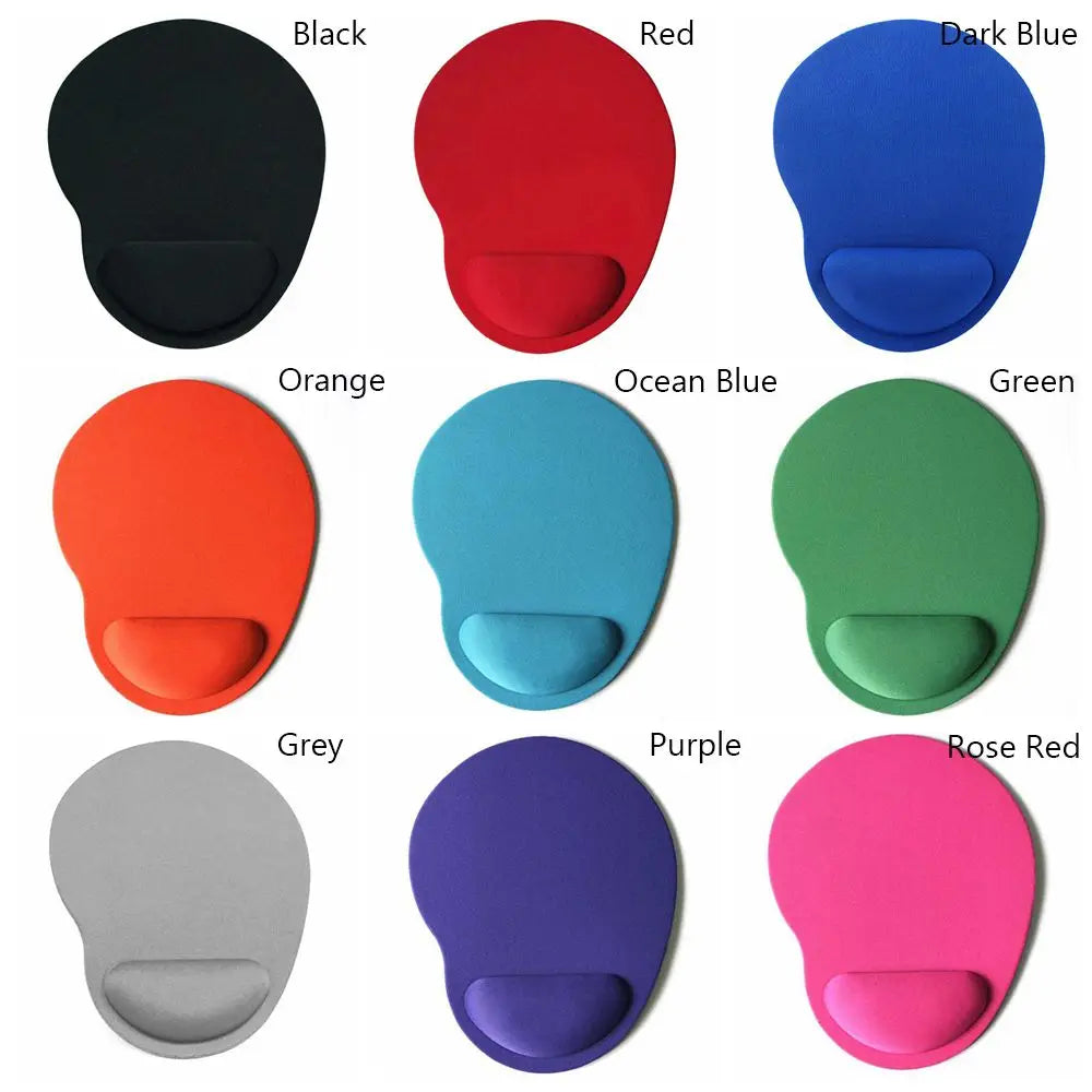 Ergonomic Wrist Rest Mouse Pad - Memory Foam + Gel Support, Non-Slip Base, Pain Relief, Office and Gaming, Dark Blue/Orange/Purple