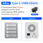 5-Bay 10Gbps SATA HDD & SSD Docking Station, 2.5"/3.5" USB 3.2 Gen2 Type-C Enclosure with Daisy Chain & 150W Power
