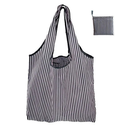 Foldable Reusable Grocery Tote Bag, Lemon Print Eco-Friendly Travel & Beach Pouch