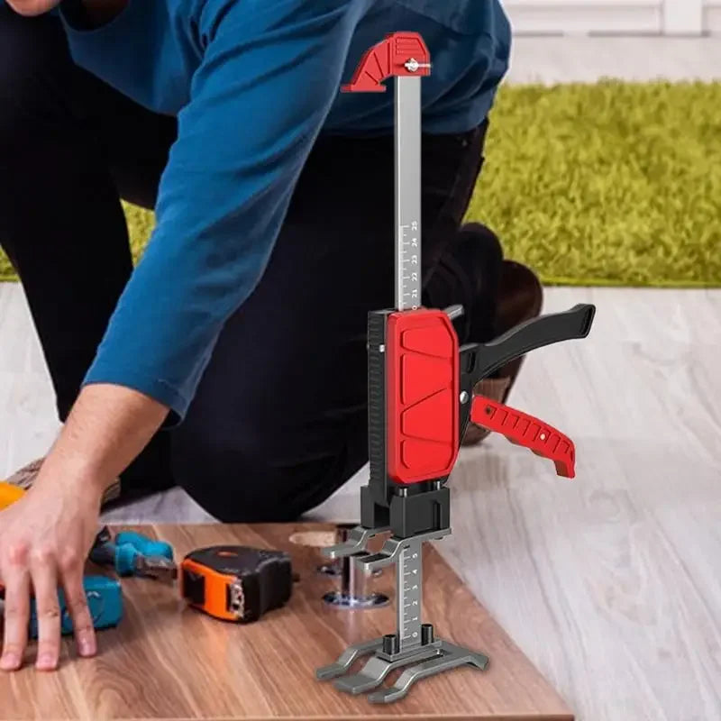 Adjustable arm jack cabinet lifting tool