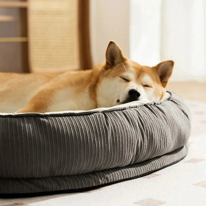 Breathable Machine-Washable Dog Bed - Plush Pet Bed for Puppies and Dogs, Solid Pattern