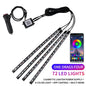Neon LED Car Interior Ambient Light Kit – RGB Foot Strip Lighting with APP & Remote Control, Music Sync Car Decor Lamp
