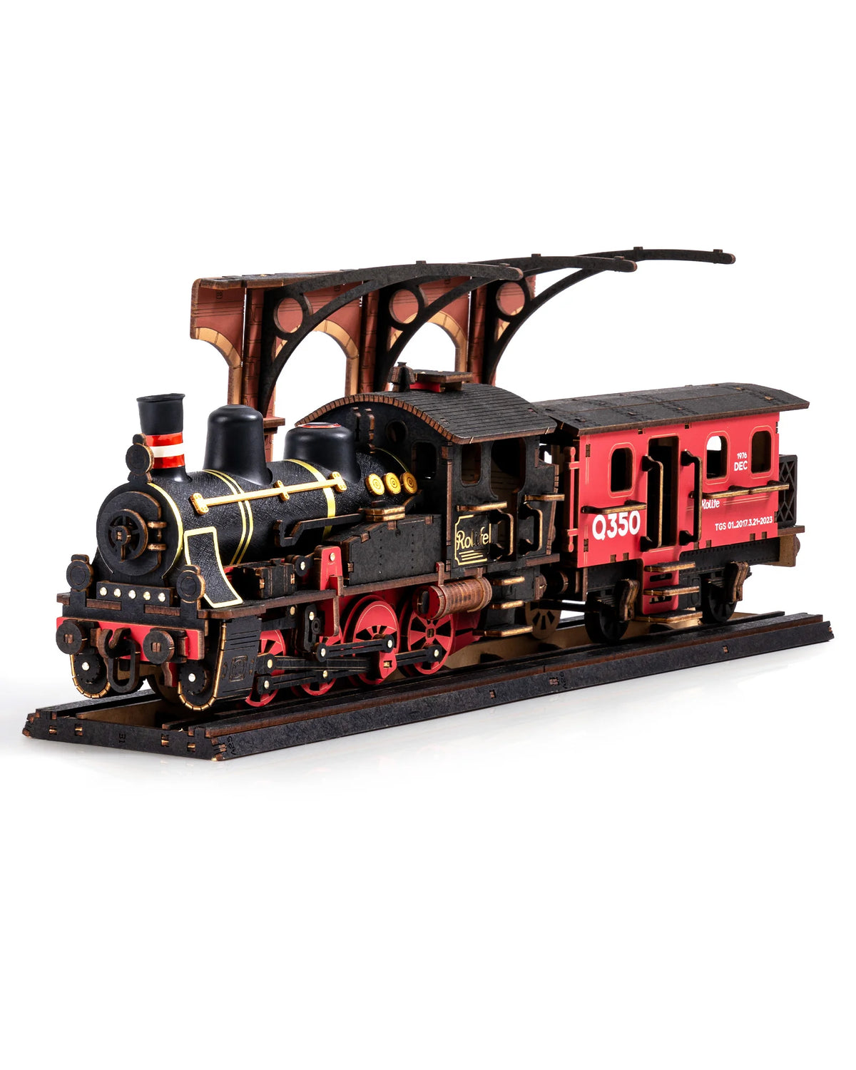 Robotime Steam Train 3D Wooden Model Kit – 405-Piece DIY Puzzle for Adults & Teens