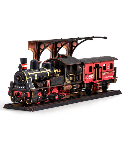 Robotime Steam Train 3D Wooden Model Kit – 405-Piece DIY Puzzle for Adults & Teens