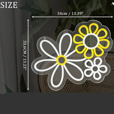 Flower Neon Sign LED Neon Light for Wall Decor for Bedroom Club Party Valentine's Day Birthday Gifts for Girl USB Powered