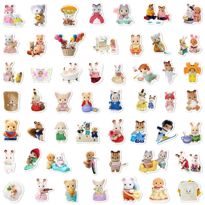100PCS Calico Critters Stickers Laptop Scrapbook Decoration Graffiti Decals Skateboard Laptop Waterproof Sticker Toys Decor