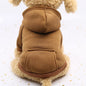 Warm Hooded Dog Sweater for Small Pets – Thick Fleece Autumn Winter Solid Color Pet Hoodie