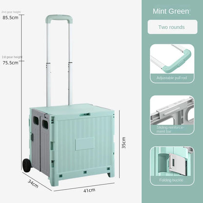 Multifunctional Folding Camping Trolley - Large Capacity Portable Outdoor Storage Cart