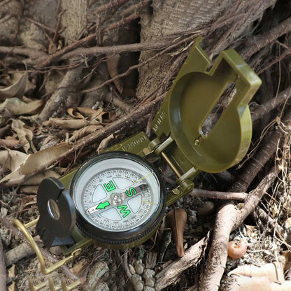 Portable Lensatic Compass – Phosphorescent Handheld Navigation Compass for Hiking, Camping & Survival