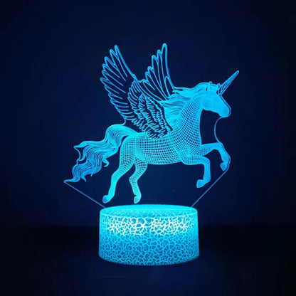 3D LED Unicorn Night Light - 16 Colors, Remote & Touch Control | Kids Night Lamp Gift