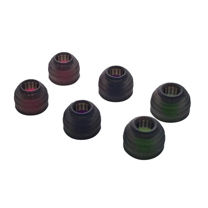 Sonic Silicone Earbud Tips - Corrugated Medical-Grade Ear Tips 3-Pair (S/M/L)