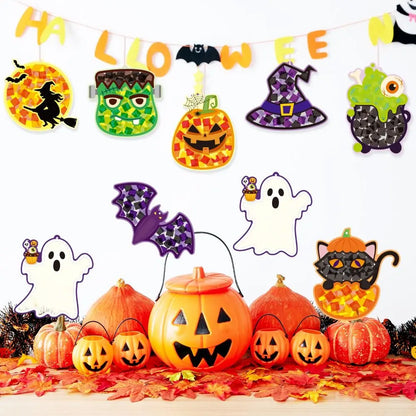 Halloween Handmade Paper-Cutting DIY Decoration Set - Cute Spooky Handcrafted Paper Craft for Home, Party & Family Activity - Set 1 & Set 2