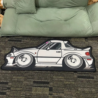 VIKAMA Japanese Shaped Trend Car Carpet Bedroom Living Room Carpet Children's Room Bedside Decorative Cushion