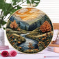 Beginners Hand Embroidery Kit - Mountain & Moon Landscape with Fabric & Threads
