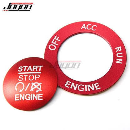Aluminum Steering Wheel Button Trim Cover - Push Start/Stop Interior Accent for Charger Challenger RAM Durango