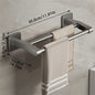 Self-Adhesive Double Towel Bar No-Drill Bathroom Towel Rack White/Gray