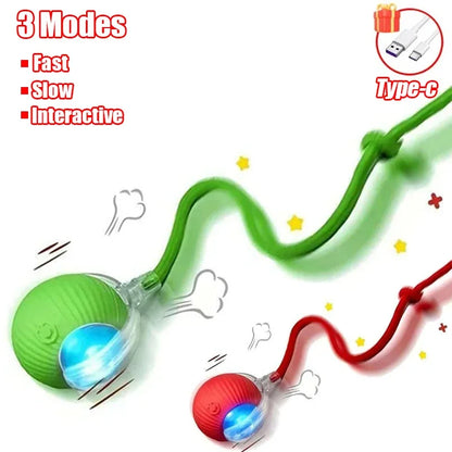 Rechargeable Interactive Cat Ball with Tail 1-3 Pack Automatic Rolling Pet Toy Imitates Mouse