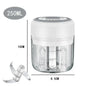 USB Rechargeable Electric Garlic Chopper & Crusher, Mini Portable Food Chopper 250/100 ml (8.5/3.4 fl oz)