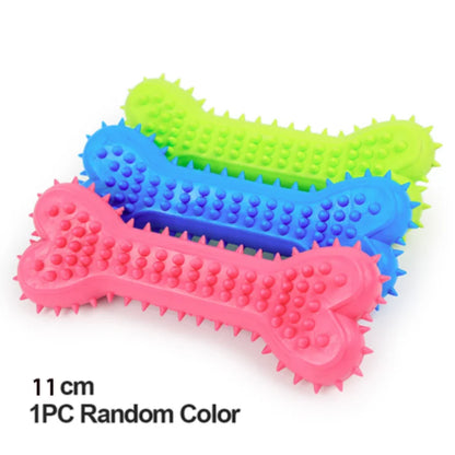 Durable Rubber Bone Chew Toy for Small Dogs - Bite-Resistant Teeth-Cleaning Training Toy