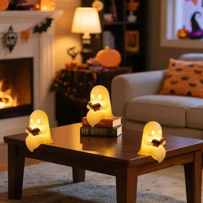 Ghost Reading Book Tabletop Halloween Lamp