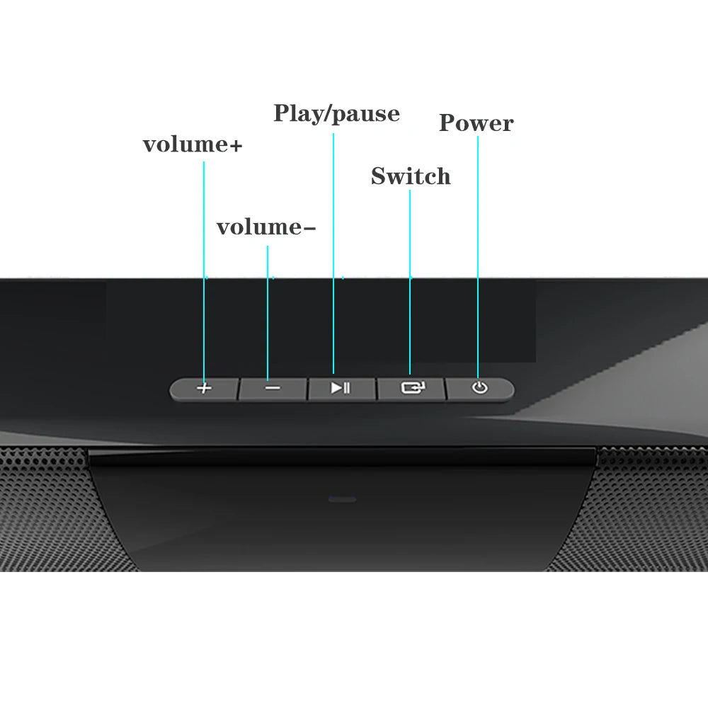Bluetooth 5.0 Soundbar Speaker - BS-28A/BS-28B with FM Radio, TF Card & Remote