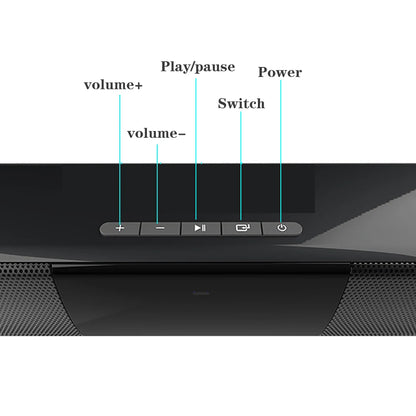 Bluetooth 5.0 Soundbar Speaker - BS-28A/BS-28B with FM Radio, TF Card & Remote