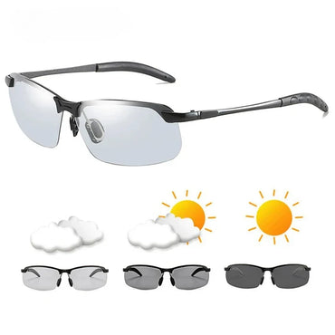 Men's Photochromic Polarized Sunglasses UV400 Color-Changing Driving & Fishing Eyewear