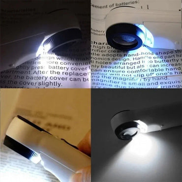 40X Handheld Magnifying Glass with 2 LED Lights for Jewelry Stamps Maps Circuit Board Inspection