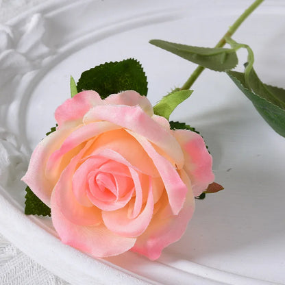 Artificial Silk Rose - Single Stem, 55 cm, 13 Colors, Realistic Foam Petals for Weddings, Home Decor & Gifting