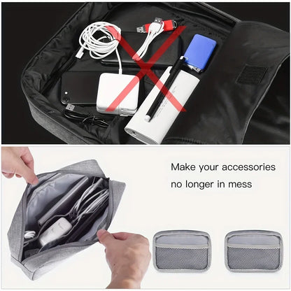 Travel Cable Organizer Bag for Electronics - Cord Case for Power Banks & SD Cards