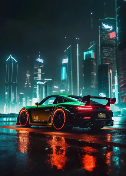 Trending Cars Retro Porsche 911 GT3 RS City Poster and Prints Canvas Painting Wall Art Pictures for Home Living Room Cuadros