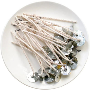 100-Pack Cotton-Core Candle Wicks 2mm Smokeless White & Brown 15cm (5.9in) & 20cm (7.9in) Candle Making Supplies