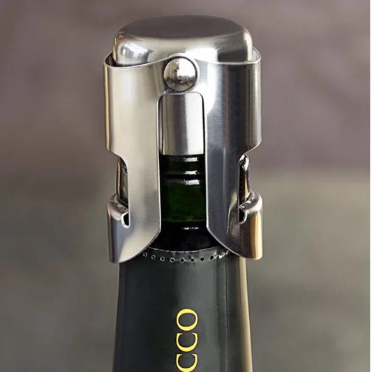 Stainless Steel Champagne Bottle Stopper Wine Pourer Vacuum Seal Grape Design Bar Accessory