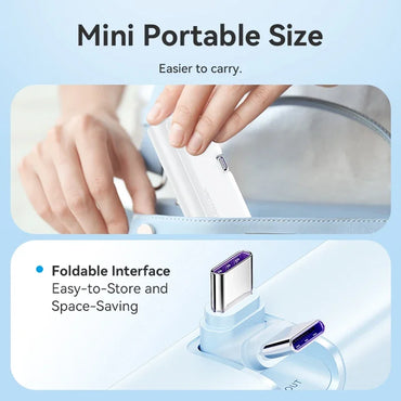 Mini Power Bank 4800mAh 22.5W USB-C PD Portable Charger with Built-In Lightning Cable – Fast External Battery for iPhone Samsung Xiaomi