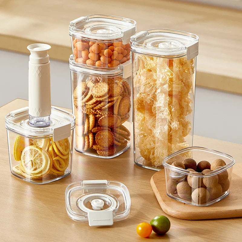 Airtight Vacuum-Seal Food Storage Canister – 460ml / 700ml / 1300ml / 1800ml (15.5–60.9 fl oz) for Coffee, Tea & Cereal