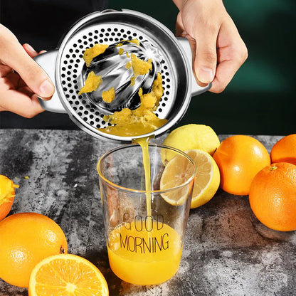 Stainless Steel Manual Citrus Juicer - Portable Lemon & Orange Handheld Squeezer for Home Kitchen