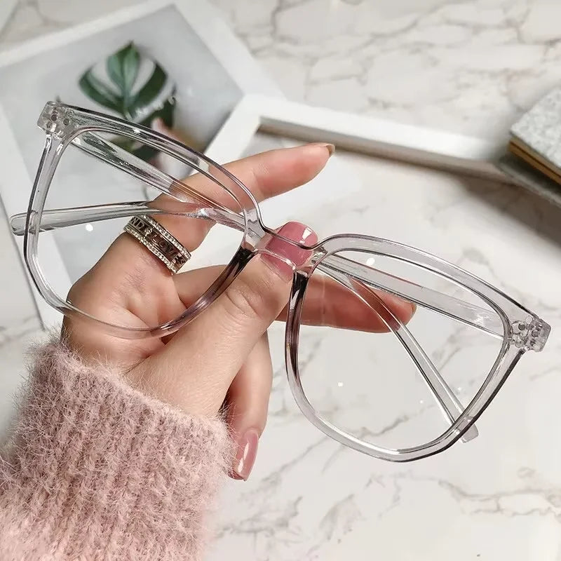 Transparent Square Blue Light Blocking Glasses for Women and Men - Clear Frame Computer Eyewear