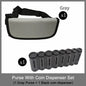 Euro Coin Wallet Fanny Pack 6-Pocket Cashier Waist Bag with 8-Slot Coin Dispenser