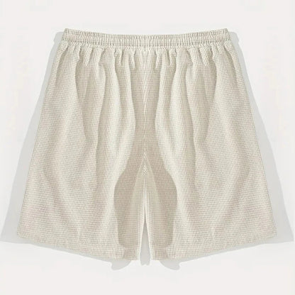 Men's Casual Beach Knit Shorts - Polyester Solid Regular Fit