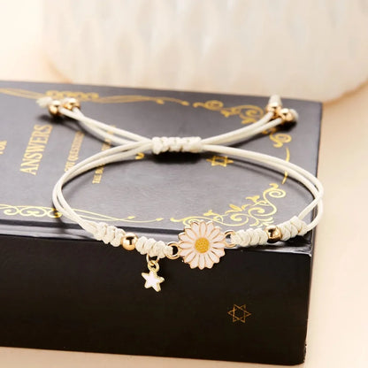 Handmade Braided Sunflower Bracelet – Colorful Adjustable Friendship & Good Luck Charm Bracelet for Women, Boho Jewelry Gift