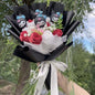 Kawaii Cat Plush Bouquet with Artificial Flowers — Cute Plush Doll Gift for Her, Valentine, Birthday, Graduation